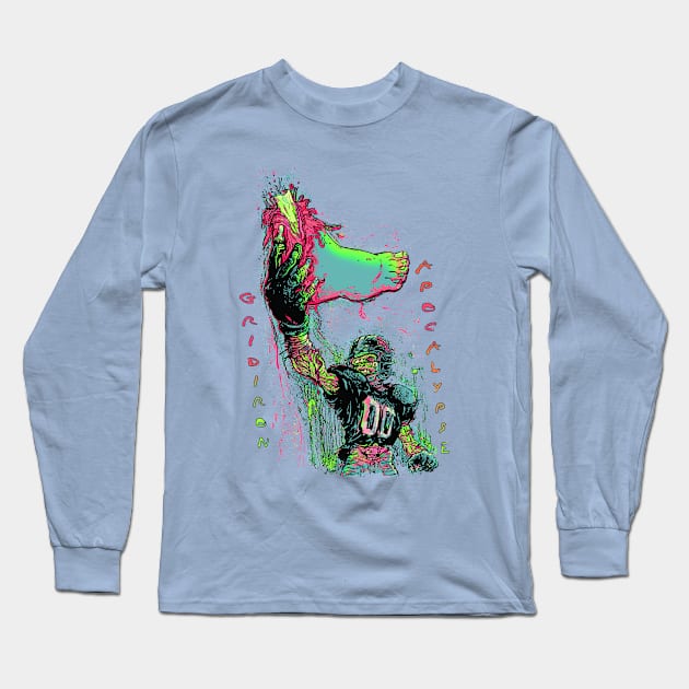 Zombie Gridiron Foot Ball Football Long Sleeve T-Shirt by Mudge